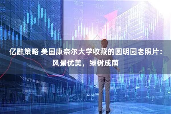 亿融策略 美国康奈尔大学收藏的圆明园老照片：风景优美，绿树成荫